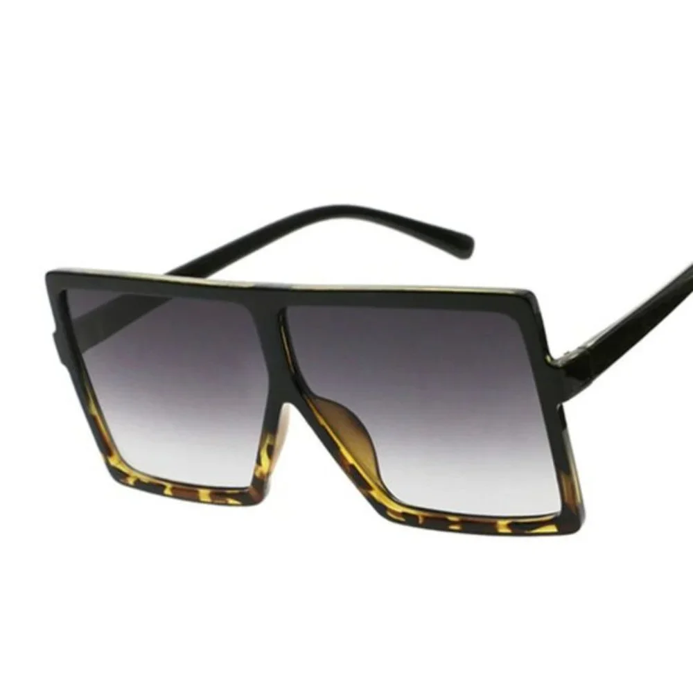 Oversized Leopard square sunglasses